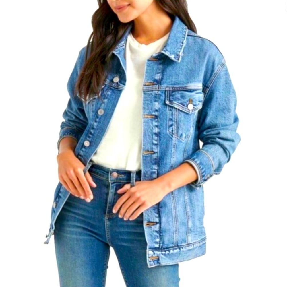 Lucky Brand Distressed Denim Jean Jacket 7WP10483